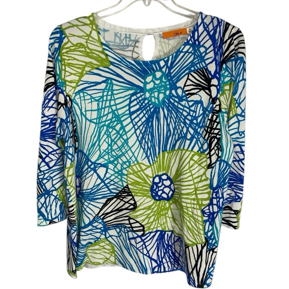 OneA abstract floral top/ tunic. Size XL GUC - Picture 3 of 7